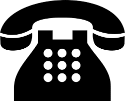 a black and white phone icon on a white background